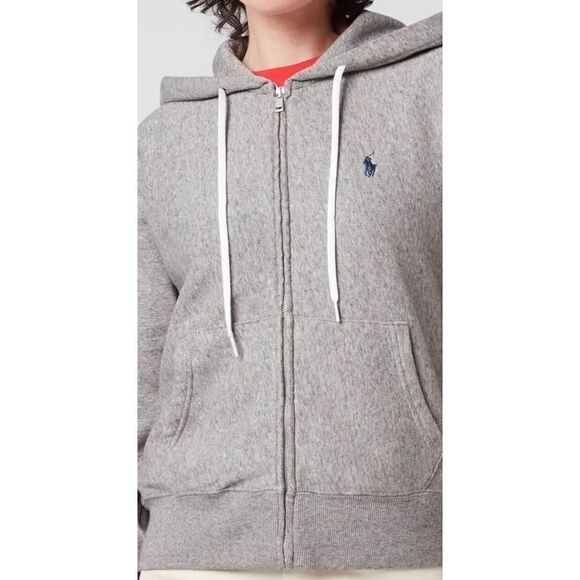 RALPH Lauren Zip Up Sweater with Embroidered Logo & Hood - Picture 8 of 8